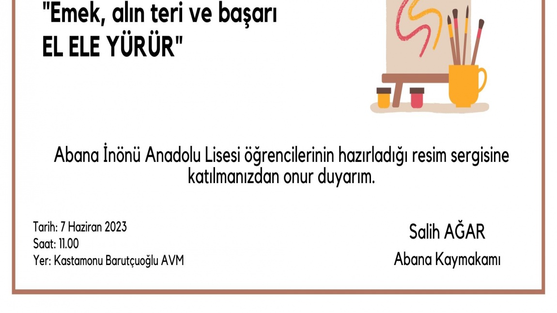 7 Haziran 2023 Tarihli Resim Sergimiz Barutçuoğlu AVM'de olacaktır.